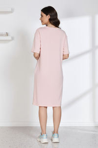 Zivame 2 Mile Fashion Knit Cotton Loungewear Dress - Pink Dogwood — thumbnail 4